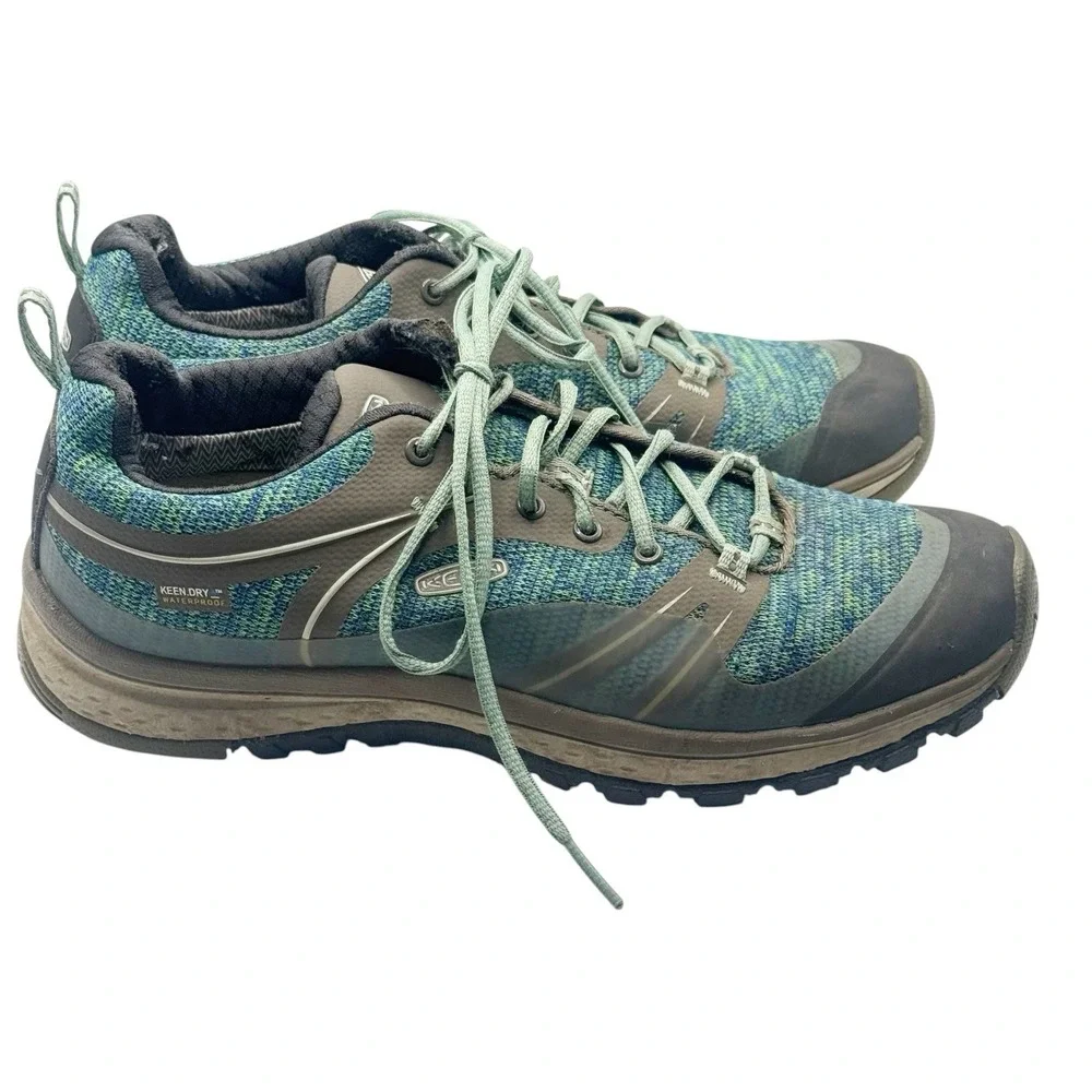KEEN Hiking Shoes Women's 8.5 Blue Green Terradora Waterproof Trail Walking